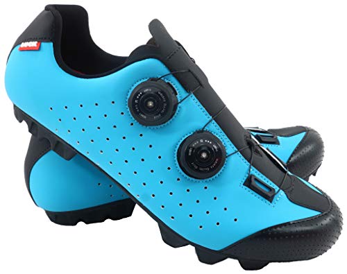 LUCK Zapatilla de Ciclismo MTB Eros con Doble Cierre rotativo de Alta precisión. (42 EU, Azul)