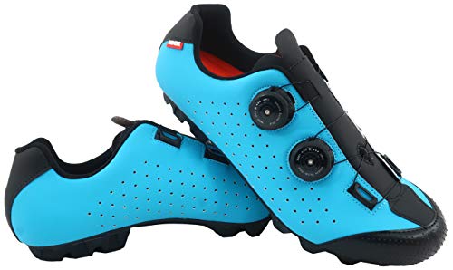 LUCK Zapatilla de Ciclismo MTB Eros con Doble Cierre rotativo de Alta precisión. (42 EU, Azul)