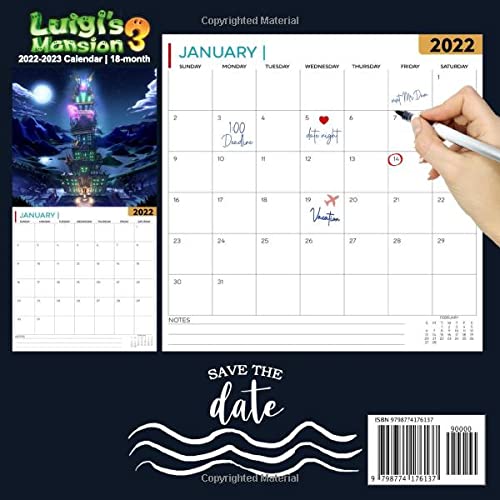 Luigi's Mansion 3: OFFICIAL 2022 Calendar - Video Game calendar 2022 - Luigi's Mansion 3 -18 monthly 2022-2023 Calendar - Planner Gifts for boys ... games Kalendar Calendario Calendrier). 4