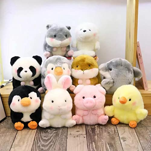 Lulihhhh 17 / 24cm Peluche Panda toyPink Pig pingüino muñeco de Peluche Pato Amarillo Juguete niños Juguetes Regalo de cumpleaños para niños-24cm, hámster Gris