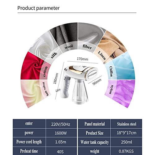 LXFHOMED Clothes Steamer, Garment Steamer Handheld Steamer for Travel and Home Portable Fabric Hand Steamer Ironing Wrinkle Remover with Fast Heat-up Detachable Water Tank Green, Small