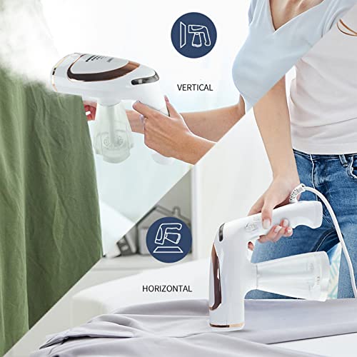 LXFHOMED Clothes Steamer, Garment Steamer Handheld Steamer for Travel and Home Portable Fabric Hand Steamer Ironing Wrinkle Remover with Fast Heat-up Detachable Water Tank Green, Small