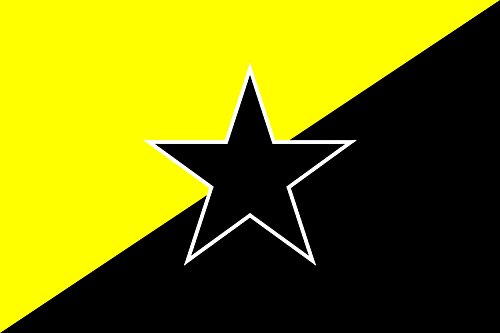 magFlags Bandera Large Anarcho-Capitalism with Star | Anarcho-Capitalism Plus a Black Star in The Middle | Bandera Paisaje | 1.35m² | 90x150cm