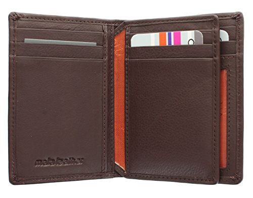 Mala Leather Colección Origin Cartera Compacta Bi-Fold de Cuero con Protección RFID 172_5 Marrón