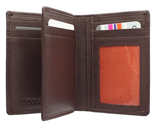 Mala Leather Colección Origin Cartera Compacta Bi-Fold de Cuero con Protección RFID 172_5 Marrón