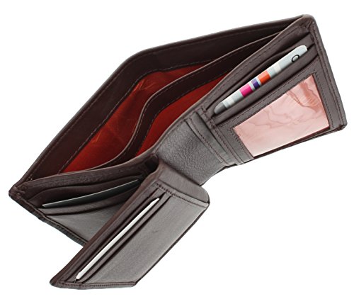 Mala Leather Colección Origin Cartera Compacta Bi-Fold de Cuero con Protección RFID 172_5 Marrón