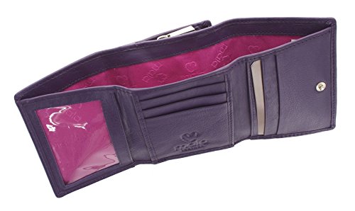 Mala Leather Colección Origin Monedero Compacto de Cuero con Protección RFID 3273_5 Púrpura