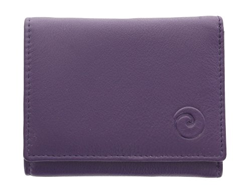 Mala Leather Colección Origin Monedero Compacto de Cuero con Protección RFID 3273_5 Púrpura