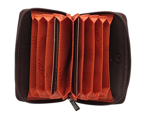 Mala Leather Colección ORIGIN Tarjetero de Crédito Concertina de Cuero con Protección RFID 552_5 Marrón