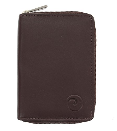 Mala Leather Colección ORIGIN Tarjetero de Crédito Concertina de Cuero con Protección RFID 552_5 Marrón