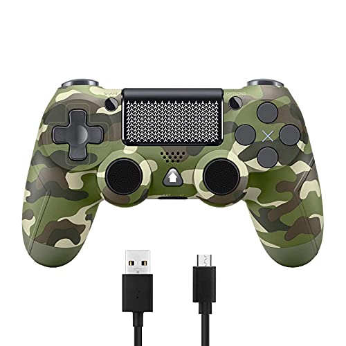 Mando Bluetooth Inalambrico para PS-4/Playstation 4/PC,Vibración de Doble Motor 800mAh Panel Táctil,Joystick Gamepad Mandos para PC Gaming Compatible PS-4/Play 4,Controller para PS-4 (Camuflaje)