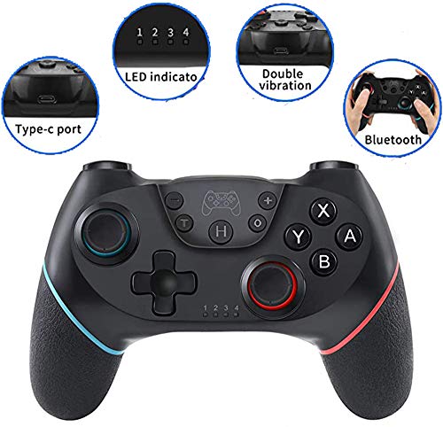Mando para Nintendo Switch,Controlador Inalámbrico Bluetooth Apoya Vibración, Turbo y Giroscopio, Gamepad Compatible para Nintendo Switch/Lite/PS3/PC