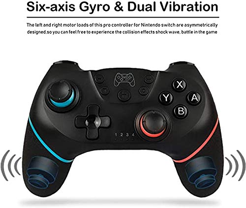 Mando para Nintendo Switch,Controlador Inalámbrico Bluetooth Apoya Vibración, Turbo y Giroscopio, Gamepad Compatible para Nintendo Switch/Lite/PS3/PC