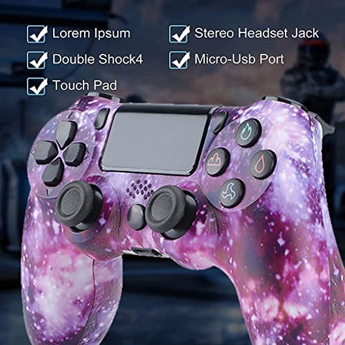 Mando PS4 vibración Dual Mando Game para Playstation 4/PS4 Slim/PS4 Pro con Conector de Audio/Panel táctil/Control de Movimiento de Seis Ejes (Color : Purple Star Sea)