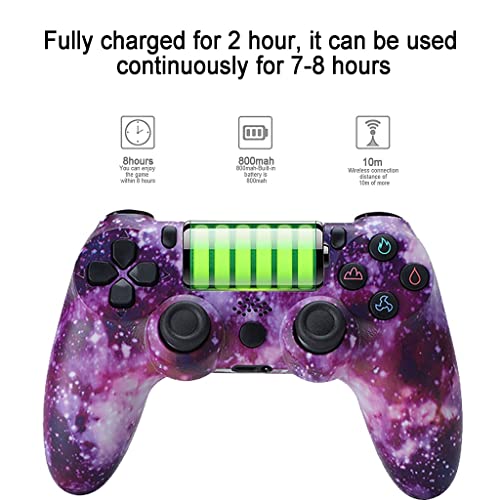 Mando PS4 vibración Dual Mando Game para Playstation 4/PS4 Slim/PS4 Pro con Conector de Audio/Panel táctil/Control de Movimiento de Seis Ejes (Color : Purple Star Sea)