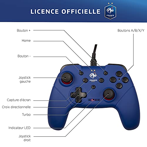 Manette filaire bleue pour Switch FFF - Konix