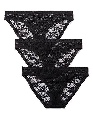 Marca Amazon - IRIS & LILLY Braguita en Encaje Soft Lace para Mujer, Pack de 3, Negro (Black), XS, Label: XS