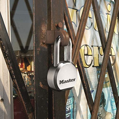 MASTER LOCK Candado Alta Seguridad [Llave] [Acero Inoxidable] [Exterior] M830EURDLH - Ideal para Portales, Garages, Sótanos