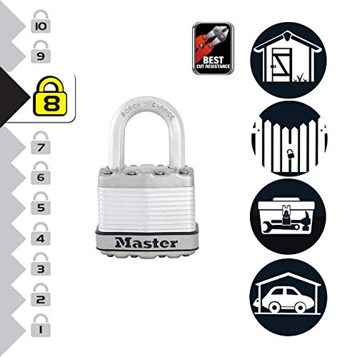 MASTER LOCK Candado Alta Seguridad [Llaves] [Acero Laminado] [Exterior] [Lote de 2] M1EURT - Ideal para Portales, Garages, Sótanos