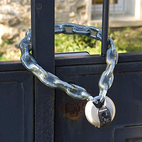 MASTER LOCK Candado Redondo Alta Seguridad [Llave] [Acero Inoxidable] [Exterior] M50EURD - Ideal para Portales, Garages, Sótanos