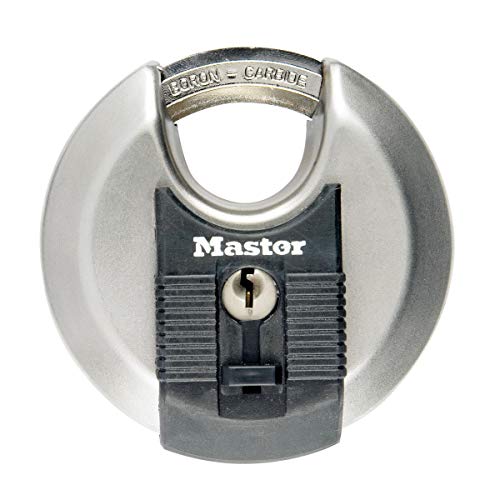 MASTER LOCK Candado Redondo Alta Seguridad [Llave] [Acero Inoxidable] [Exterior] M50EURD - Ideal para Portales, Garages, Sótanos