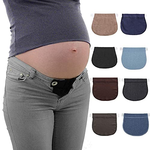 Maternidad Embarazo Cinturón Cinturón Extensor de cintura elástica ajustable Ropa Pantalones para embarazadas-Australia, Rosa