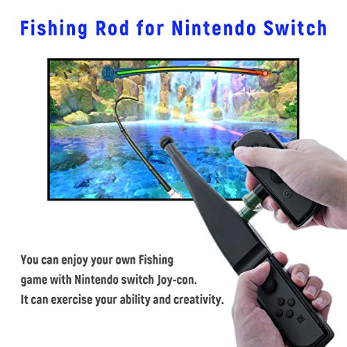 Mcbazel Dobe Caña de pescar for NS Switch Joy-Con Fishing Game Rod Fishing Bass Kit for Switch Controller