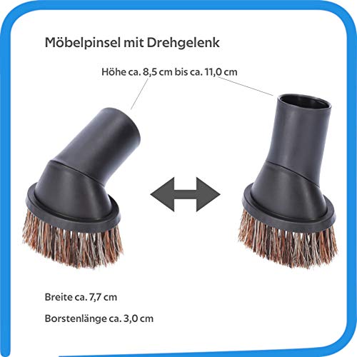 McFilter Juego de boquillas de 12 piezas para aspiradora Miele Blizzard CX1 PowerLine, conexión de 32/35 mm con adaptador + boquilla y cepillo