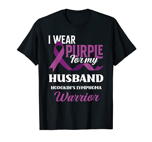 Me pongo púrpura para mi marido Hodgkin Linfoma conciencia Camiseta