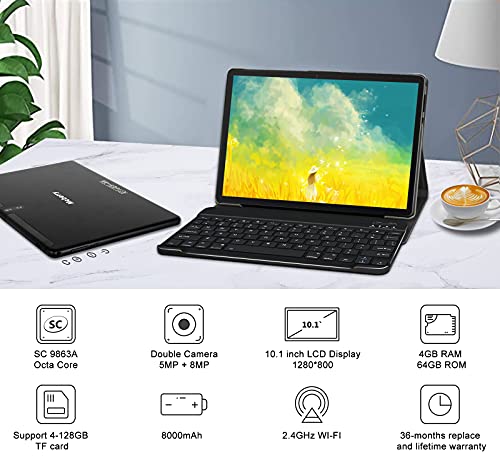 MEBERRY Tablet 10 Pulgadas HD IPS Ultra Rápido Android 10 Pro 8-núcleos 1.6Ghz Tableta 128GB Expandible - Certificación Google GMS - 8000mAh | WI-FI | Bluetooth | GPS(5.0+8.0MP Cámara), Negro