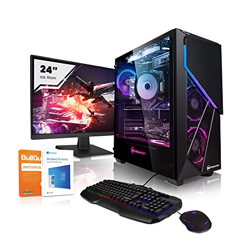 Megaport Gaming Pack PC Intel Core i5-11600K • 24" Full-HD Monitor • Teclado y ratón Gaming • GeForce RTX2060S 8GB • 16GB RAM • 1TB M.2 SSD • Windows 10 • PC Gamer • Ordenador de sobremesa