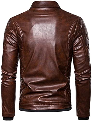 Men's Faux Leather Jackets Punk Vintage Steam Style Solid Detachable Fur Collar Coats Motorcycle Jacket Outerwear Tops