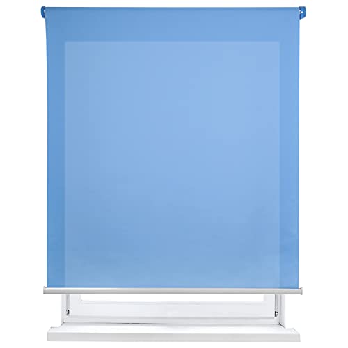 MERCURY TEXTIL-Estor Enrollable translúcido Liso (Azul, 135x180cm)
