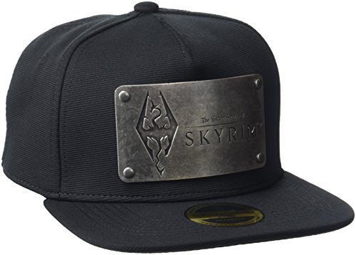 Meroncourt The Elder Scrolls Skyrim Dovakiin Metal Logo Plate Snapback Gorra de bisbol, Negro (Negro), Talla única Unisex Adulto