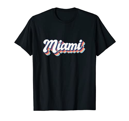 Miami City Florida Skyline Estilo acuarela Camiseta