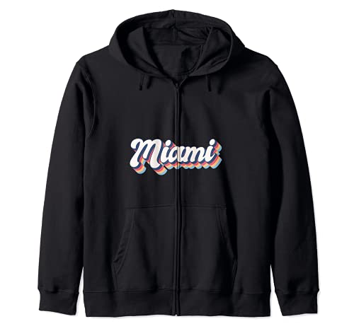 Miami City Florida Skyline Estilo acuarela Sudadera con Capucha