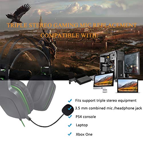 Micrófono de repuesto para auriculares de juegos AMYYMA de 3,5 mm Turtle Beach Ear Force para Xbox One PS4 PC y PC, 2 unidades