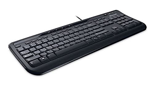 Microsoft Wired Keyboard 600 - Teclado, Black, con Cables, USB, 60 MB, USB, CD-ROM, Windows Vista/Windows XP, Negro (QWERTY - Reino Unido) (QWERTY inglés)