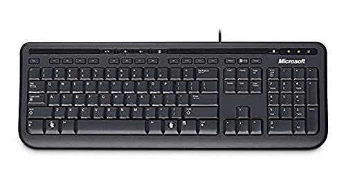 Microsoft Wired Keyboard 600 - Teclado, Black, con Cables, USB, 60 MB, USB, CD-ROM, Windows Vista/Windows XP, Negro (QWERTY - Reino Unido) (QWERTY inglés)