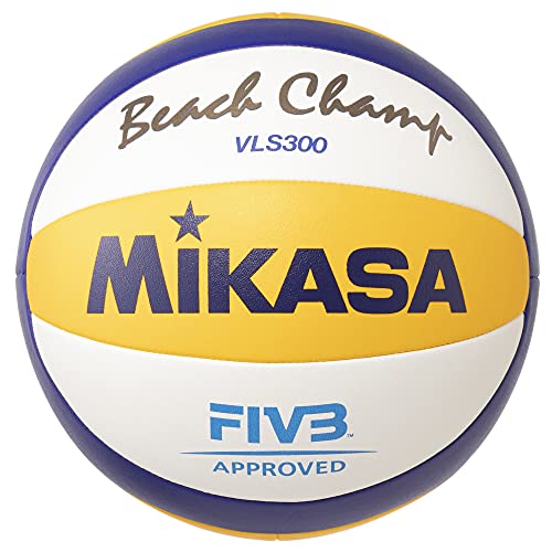 Mikasa Vls300 Balón Cosido, Beach-Volleyball MIKASAÂ Beach Champ VLS 300, Grã¶Ãÿe 5, Amarillo/Azul