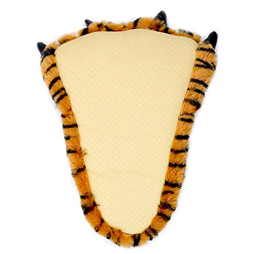 Millffy Zapatillas Divertidas Oso Grizzly Peluche Animal Peludo Garra Paw Zapatillas Niños, Niños y Adultos Disfraz Calzado (Medium - (Niños grandes), Tigre de Bengala)