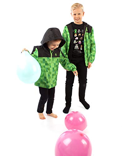 Minecraft boys chaqueta impermeable sudadera con capucha creeper fleece alineado 13-14 años