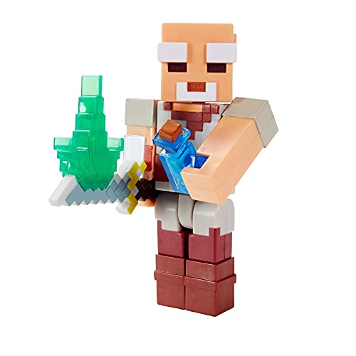 Minecraft Dungeons Figura de batalla coleccionable de 3.25 pulgadas y accesorios, basado en videojuegos, regalo de historias imaginativas para niños y niñas de 6 años en adelante