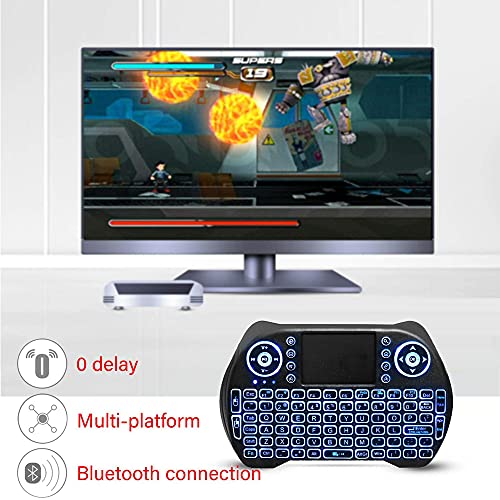 Mini Teclado retroiluminado FYUN, 2,4 GHz con combinación de Mouse con Panel táctil, Controlador Recargable, Compatible con Android TV Box, IPTV, HTPC, Smart TV, PC, X-Box
