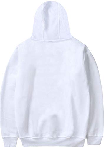 MINIDORA Among Us niños Sudadera con Capucha Negro Blanco Hoodies Casual Manga Larga Pullover Juego Sweatshirt(XL,34343,Blanco)