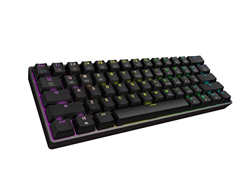 Mizar MZ60 Luna Teclado Mecánico Hotswap para Videojuegos - 61 Teclas LED RGB Multicolor Retroiluminadas para PC/Mac Gamer - Diseño de EE.UU (Negro, Gateron ópticos Yellow)