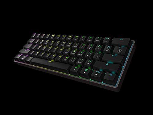 Mizar MZ60 Luna Teclado Mecánico Hotswap para Videojuegos - 61 Teclas LED RGB Multicolor Retroiluminadas para PC/Mac Gamer - Diseño de EE.UU (Negro, Gateron ópticos Yellow)