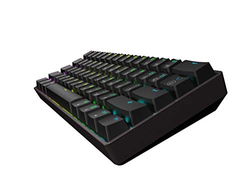 Mizar MZ60 Luna Teclado Mecánico Hotswap para Videojuegos - 61 Teclas LED RGB Multicolor Retroiluminadas para PC/Mac Gamer - Diseño de EE.UU (Negro, Gateron ópticos Yellow)