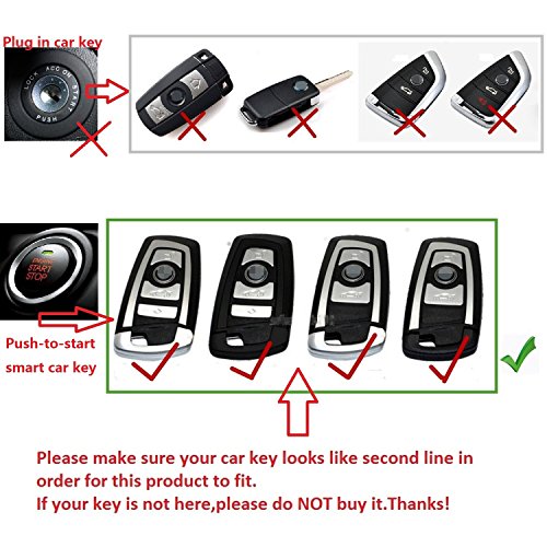 M.JVisun Auténtico Fibra de Carbono Ligero Llave del Coche Funda Caja Para BMW 1 Serie 2 Serie 3 Serie 4 Serie 5 Serie 6 Serie 7 Serie X3 X4 M2 M3 M4 M5 M6 Llave - Rojo