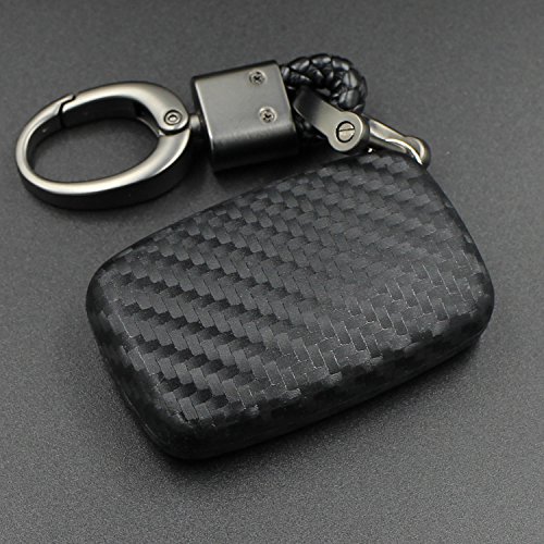 M.JVisun Llave del Coche Suave Caucho Silicona Funda Protectora Para Land Rover Discovery 4 Sport Freelander 2 Range Rover Evoque Sport Velar Inteligente Llave - Negro - Trenzado Llavero